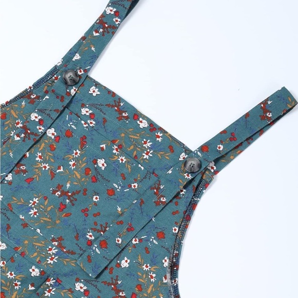 Amazon Floral Teal Women's Overalls - Picture 2 of 6